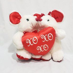 Valentine's Day Mice Heart XO XO XO Plush Stuffed Animal 9" Trading Co. Damaged